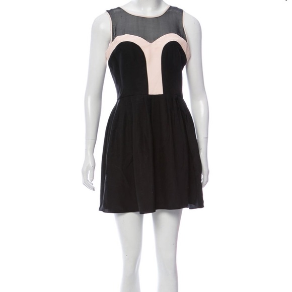 Parker Dresses & Skirts - Parker Black Sheer Neck Mini Dress Medium / Small